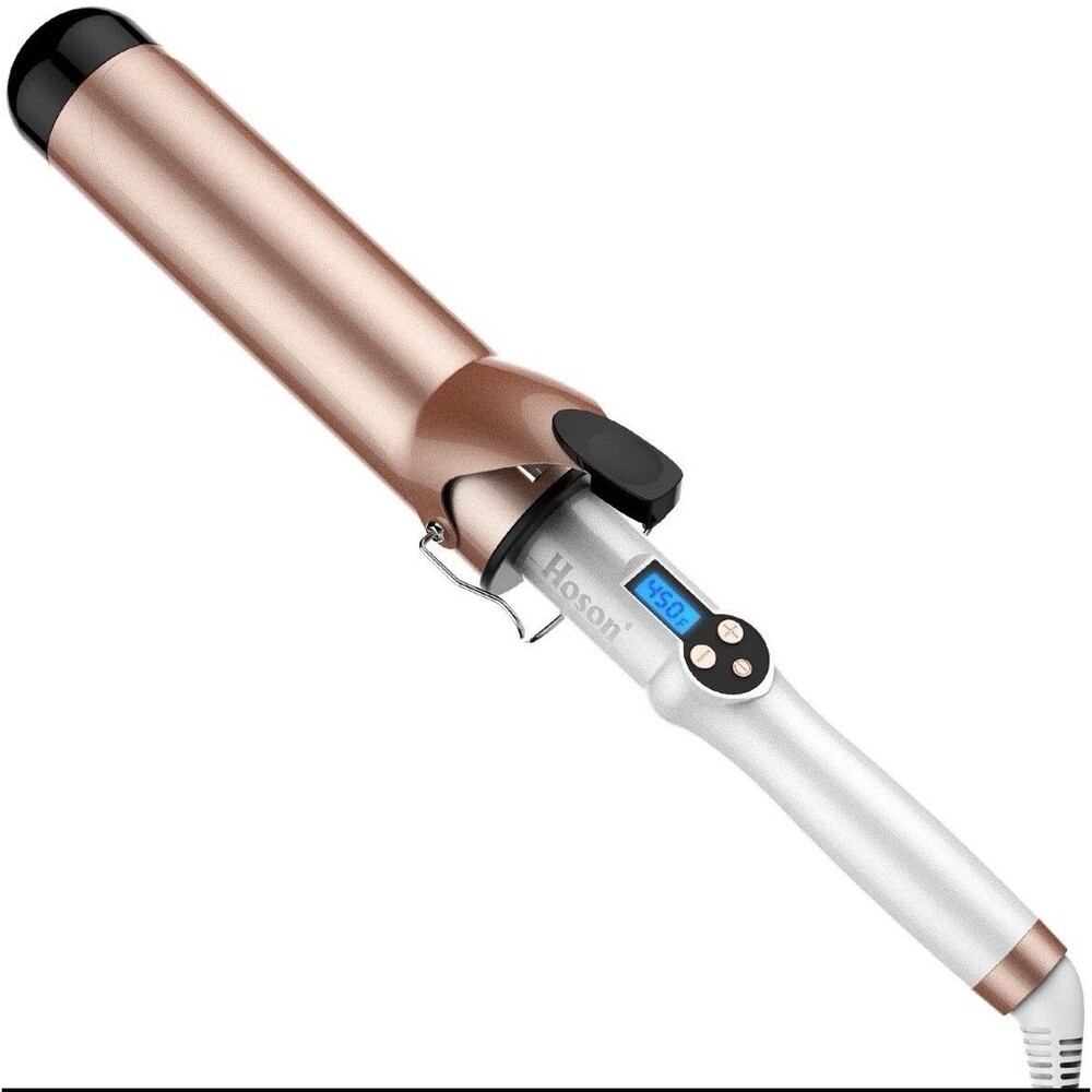 2 Inch Curling Iron Large Long Barrel Ceramic Tourmaline LCD Dual Voltage